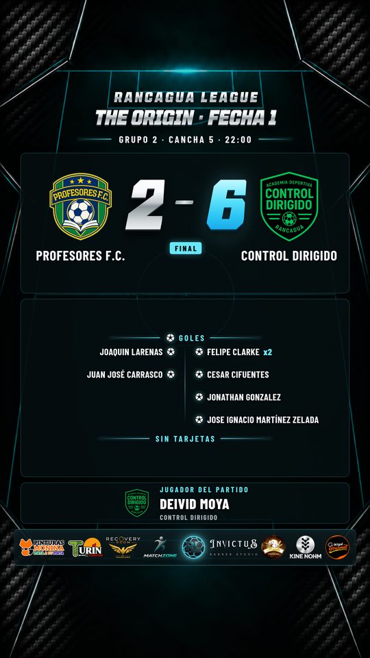 Partido 5 Profesores F.C. vs Control Dirigido